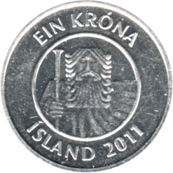 Preview 1 Króna, 2011 obverse