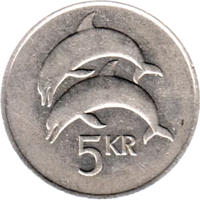Preview 5 Krónur, 1987 reverse