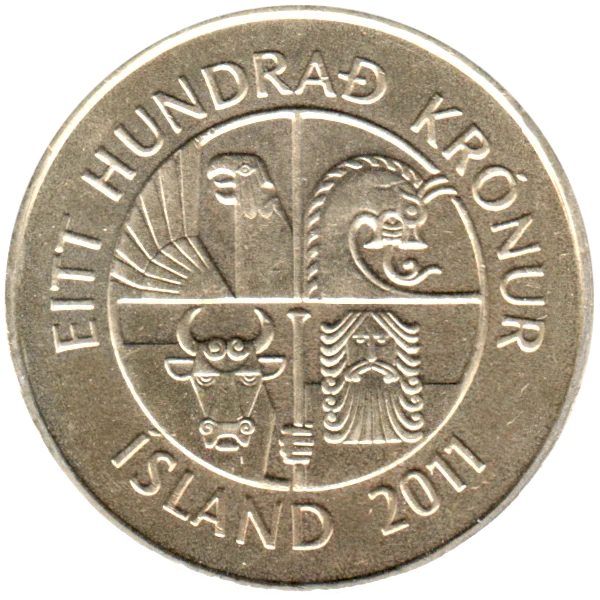 100 Krónur, 2011 Obverse