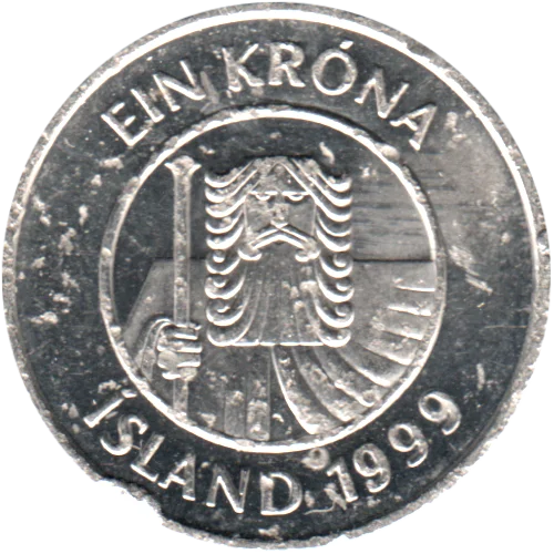 1 Króna, 1999 Obverse