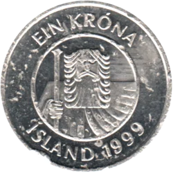 Preview 1 Króna, 1999 obverse