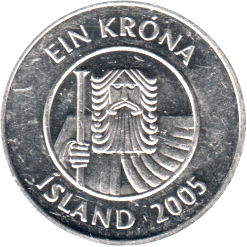 1 Króna, 2005 Obverse