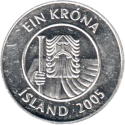 Preview 1 Króna, 2005 obverse