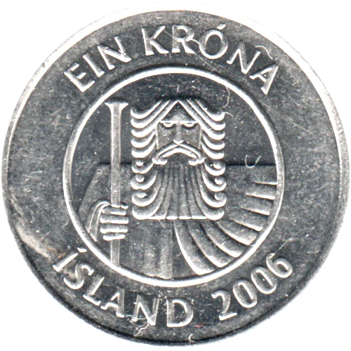 1 Króna, 2006 Obverse