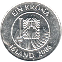 Preview 1 Króna, 2006 obverse