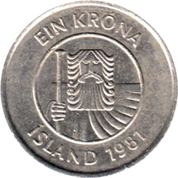 Preview 1 Króna, 1981 obverse