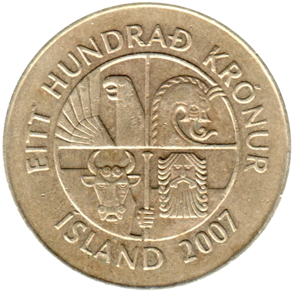 100 Krónur, 2007 Obverse