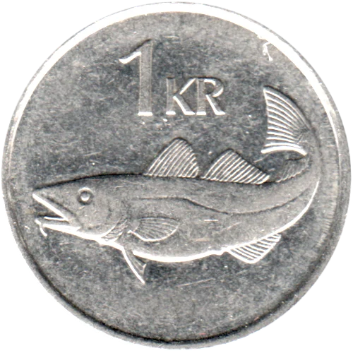 1 Króna, 1991 Reverse
