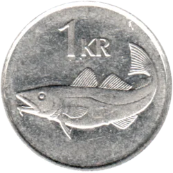 Preview 1 Króna, 1991 reverse