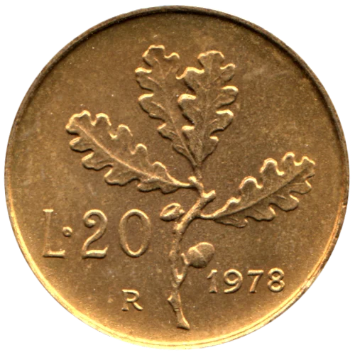 20 Lire, 1978 Reverse