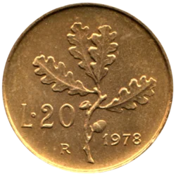 Preview 20 Lire, 1978 reverse