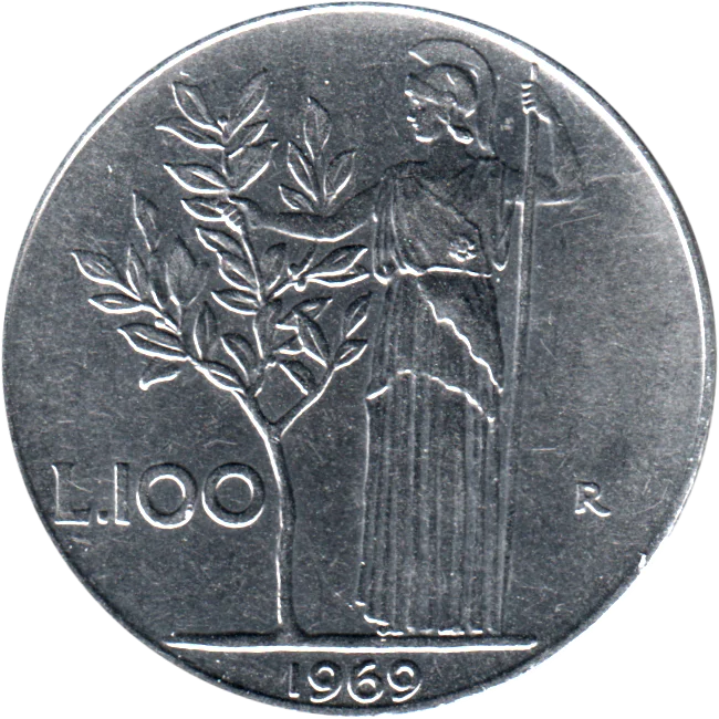 100 Lire, 1969 Reverse