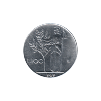 Preview 100 Lire, 1969 reverse