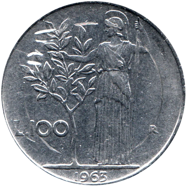 100 Lire, 1963 Reverse