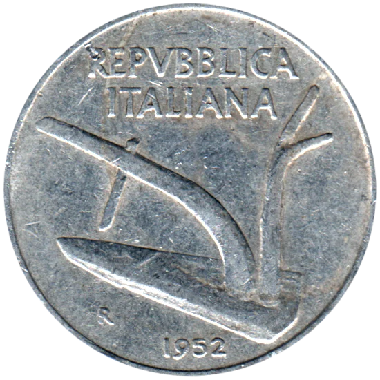 10 Lire, 1952 Obverse