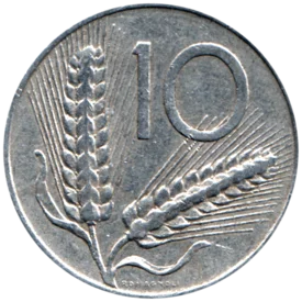 Preview 10 Lire, 1952 reverse