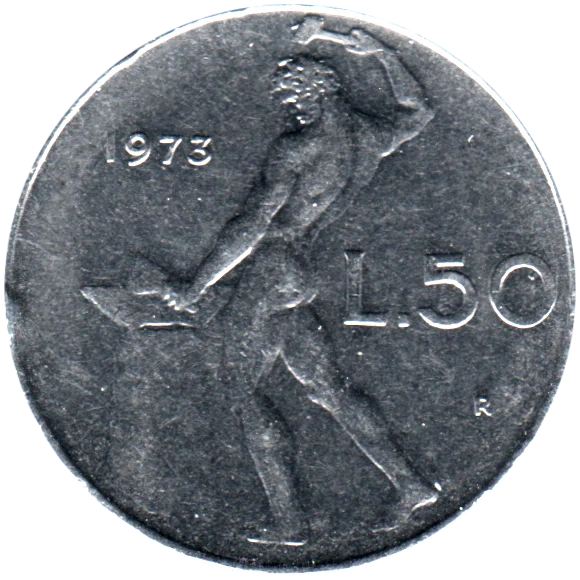 50 Lire, 1973 Reverse