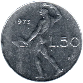 Preview 50 Lire, 1973 reverse