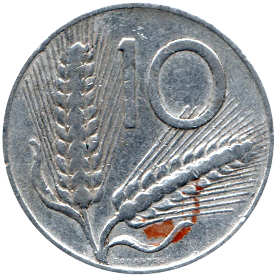 10 Lire, 1953 Reverse