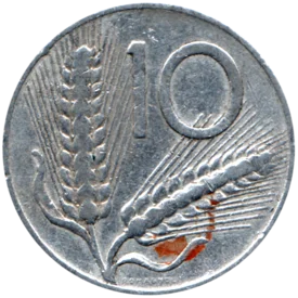 Preview 10 Lire, 1953 reverse