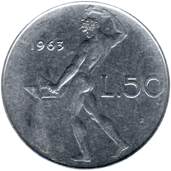 50 Lire, 1963 Reverse