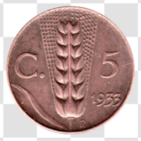Preview 5 centesimi, 1933 reverse
