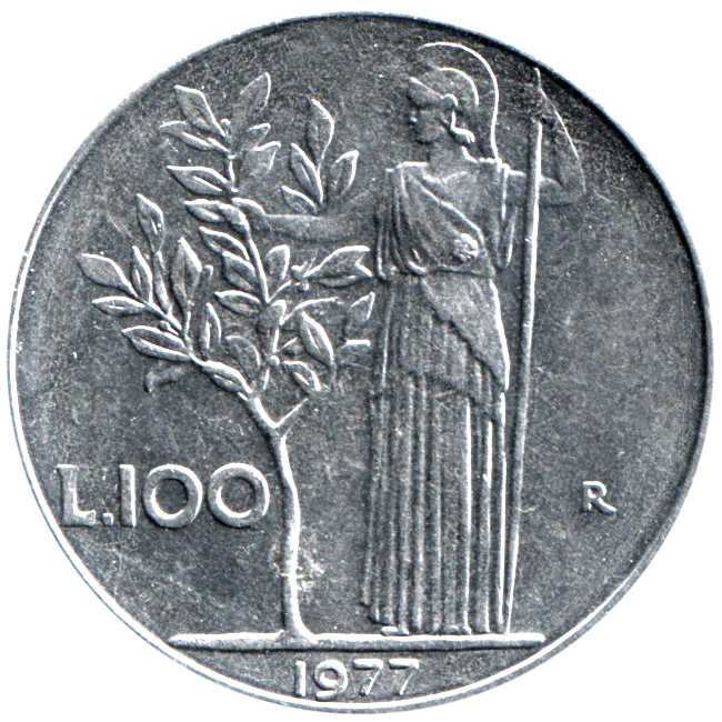 100 Lire, 1977 Reverse