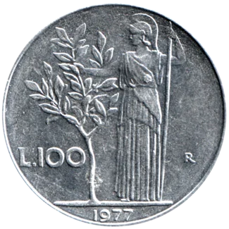 Preview 100 Lire, 1977 reverse