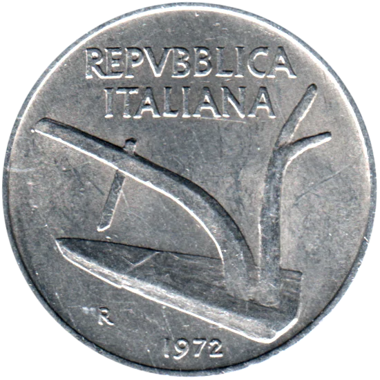 10 Lire, 1972 Obverse
