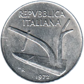 Preview 10 Lire, 1972 obverse