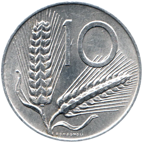 10 Lire, 1972 Reverse