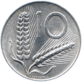 Preview 10 Lire, 1972 reverse