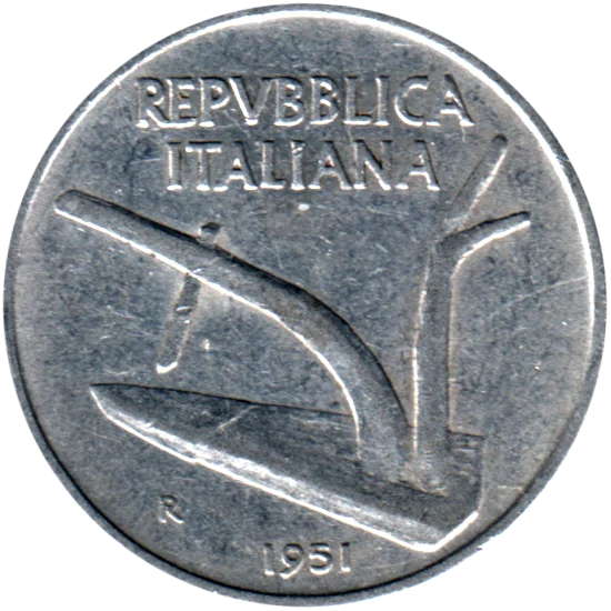 10 Lire, 1951 Obverse