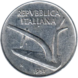 Preview 10 Lire, 1951 obverse