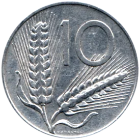 Preview 10 Lire, 1951 reverse