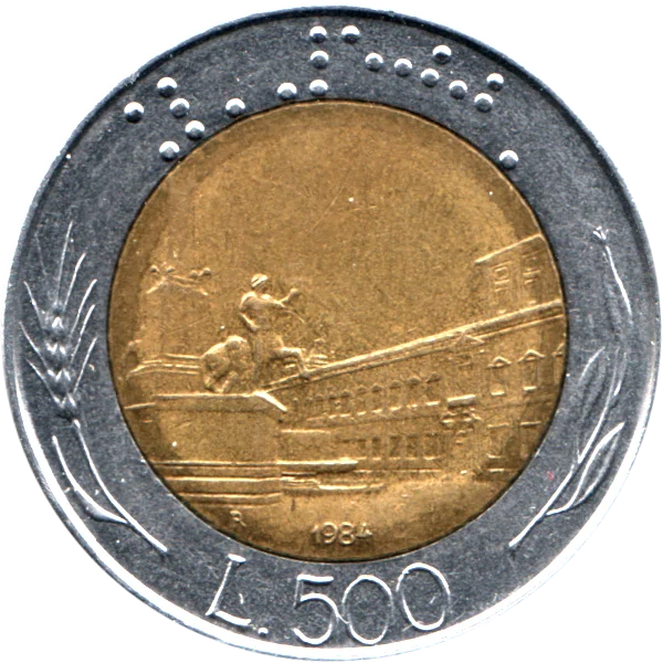 500 Lire, 1984 Reverse