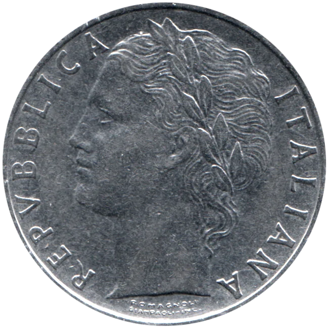 100 Lire, 1967 Obverse