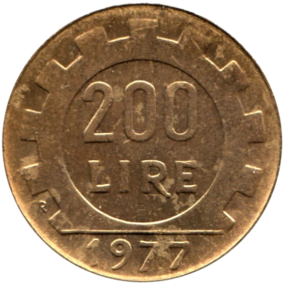 200 Lire, 1977 Reverse