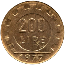 Preview 200 Lire, 1977 reverse