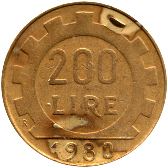 200 Lire, 1980 Reverse