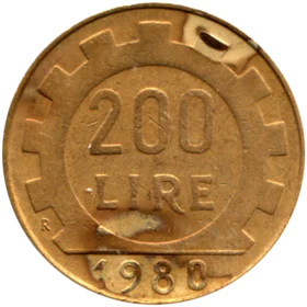 Preview 200 Lire, 1980 reverse