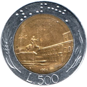 Preview 500 Lire, 1986 reverse