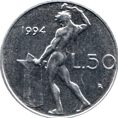 50 Lire, 1994 Reverse