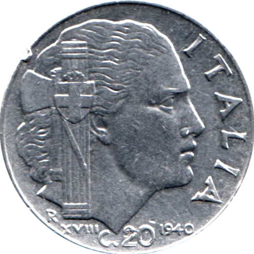 20 centesimi, 1940 Reverse