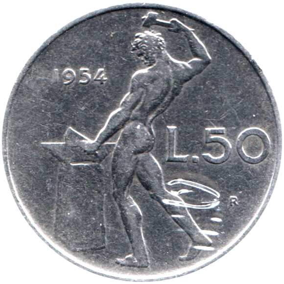50 Lire, 1954 Reverse