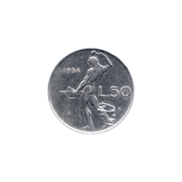 Preview 50 Lire, 1954 reverse