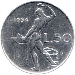 Preview 50 Lire, 1954 reverse