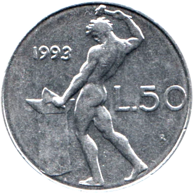 Preview 50 Lire, 1993 reverse
