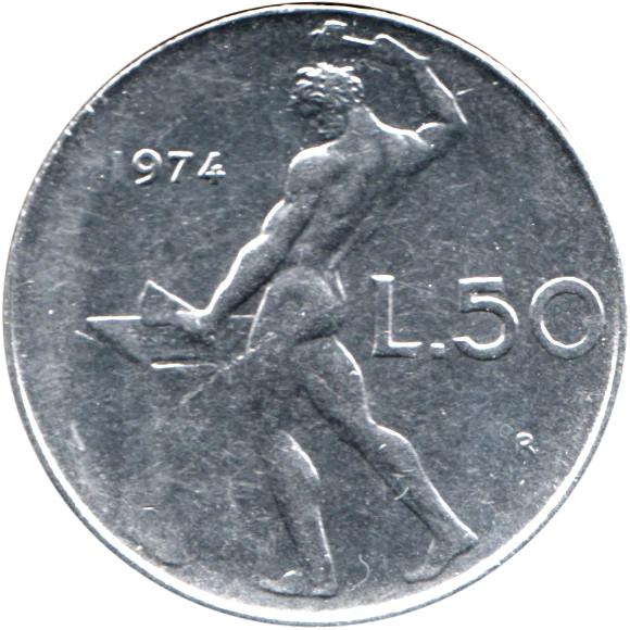50 Lire, 1974 Reverse