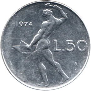 Preview 50 Lire, 1974 reverse
